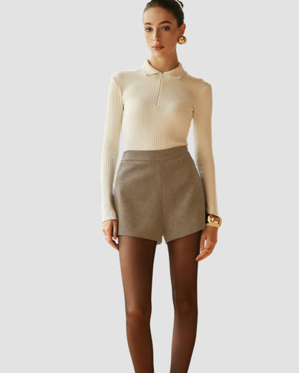 Hoge taille shorts met rits