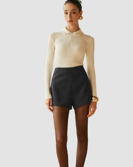 Hoge taille shorts met rits