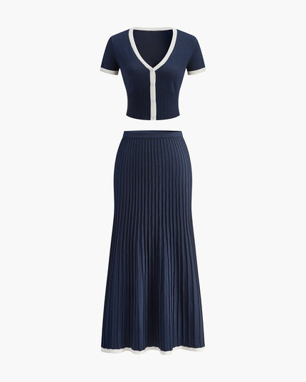Minimalisme Arina's lange rok met topset
