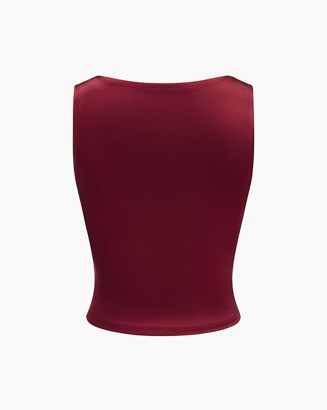 Geplooide mouwloze vintage tanktop
