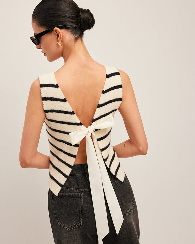 Trui-vest met strikdetail