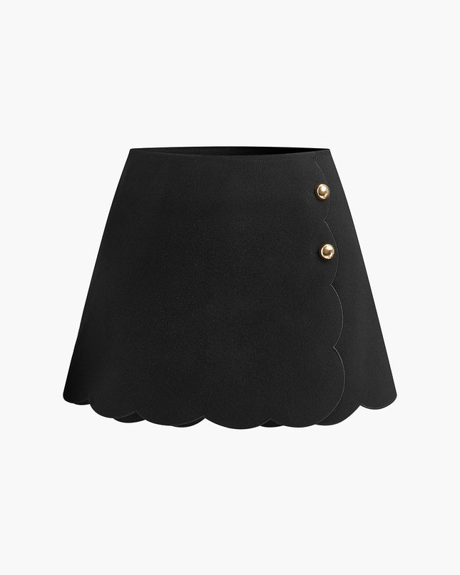 Elegante minishort met knoopjes aan de zijkant