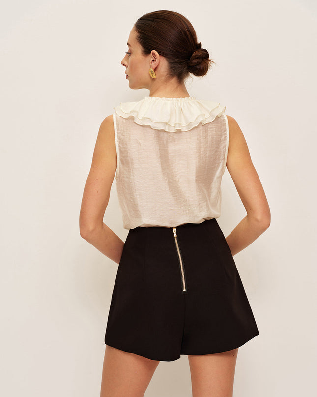 Hoge taille shorts met rits op de rug