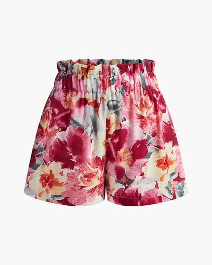 Mouwloos topje en korte broek met bloemenmotief