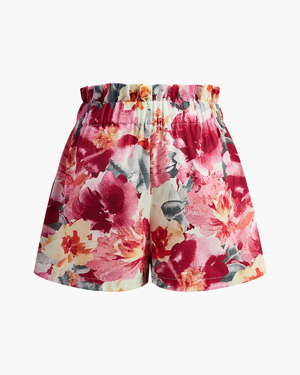 Mouwloos topje en korte broek met bloemenmotief