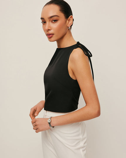 Asymmetrische top met open rugband
