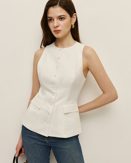Mouwloos topje met strikdetail