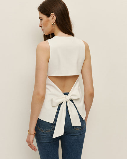 Mouwloos topje met strikdetail