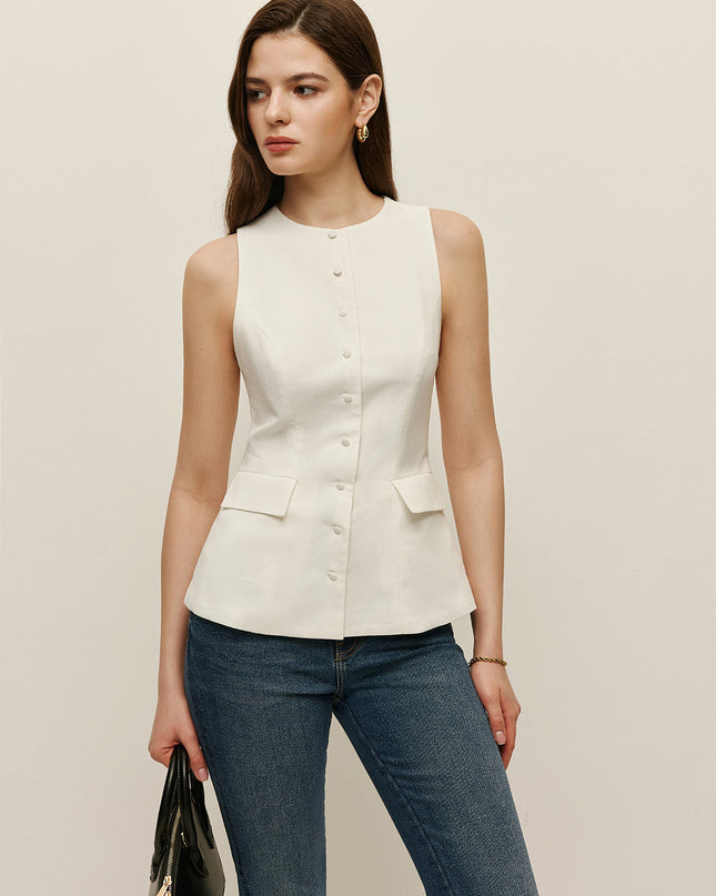 Mouwloos topje met strikdetail