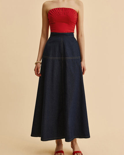 Denim rok met zakken