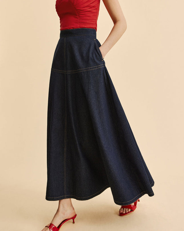 Denim rok met zakken