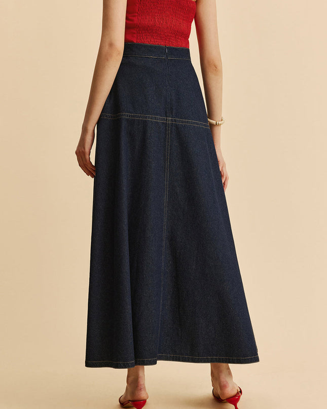 Denim rok met zakken