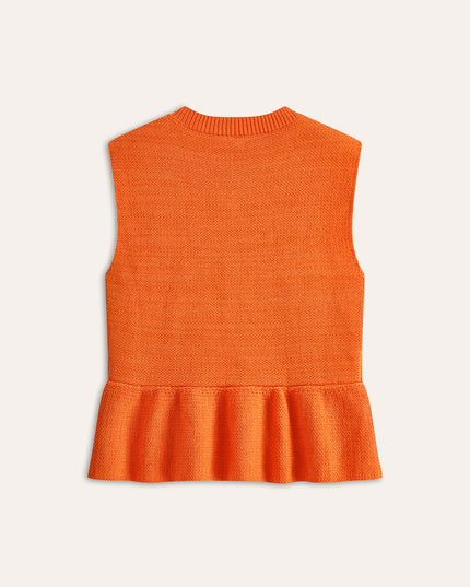 Mouwloos vest met ruches
