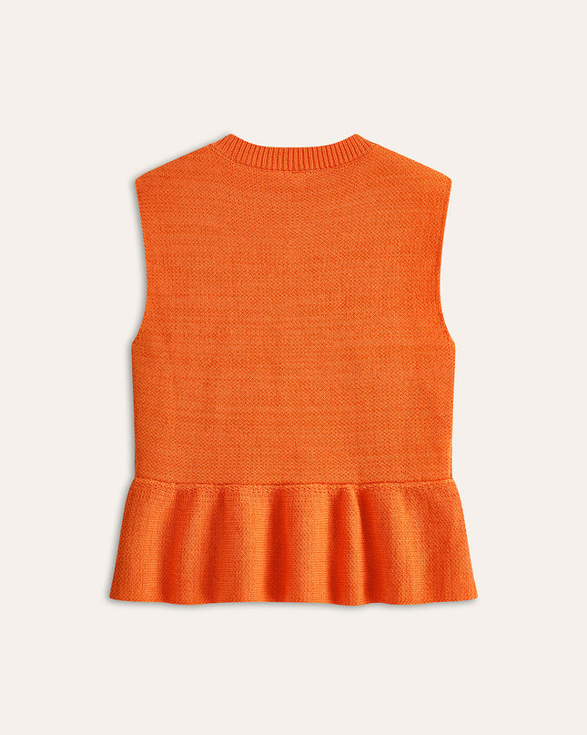 Mouwloos vest met ruches