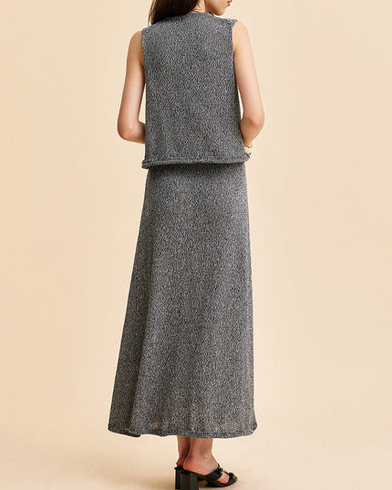 Dun getextureerd vest en rok