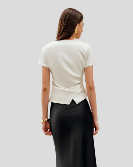Asymmetrisch V-hals T-shirt