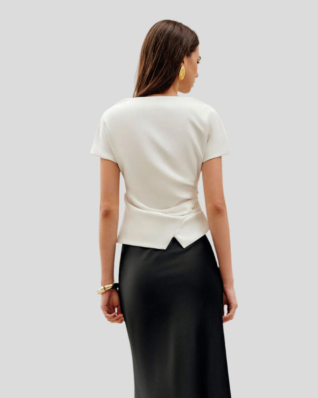 Asymmetrisch V-hals T-shirt