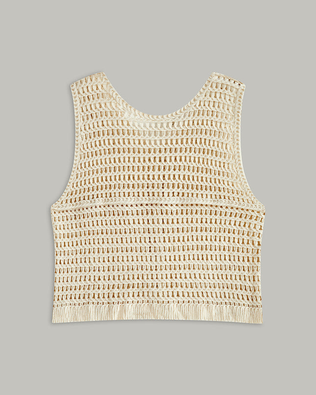 Gehaakt vest met knopen