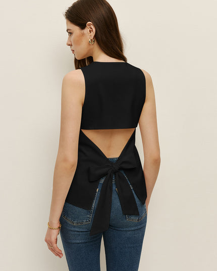Mouwloos topje met strikdetail