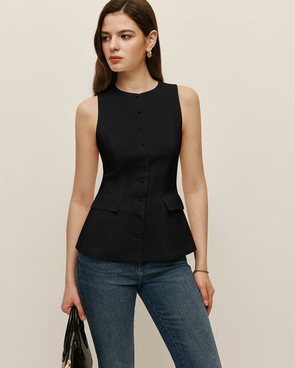Mouwloos topje met strikdetail
