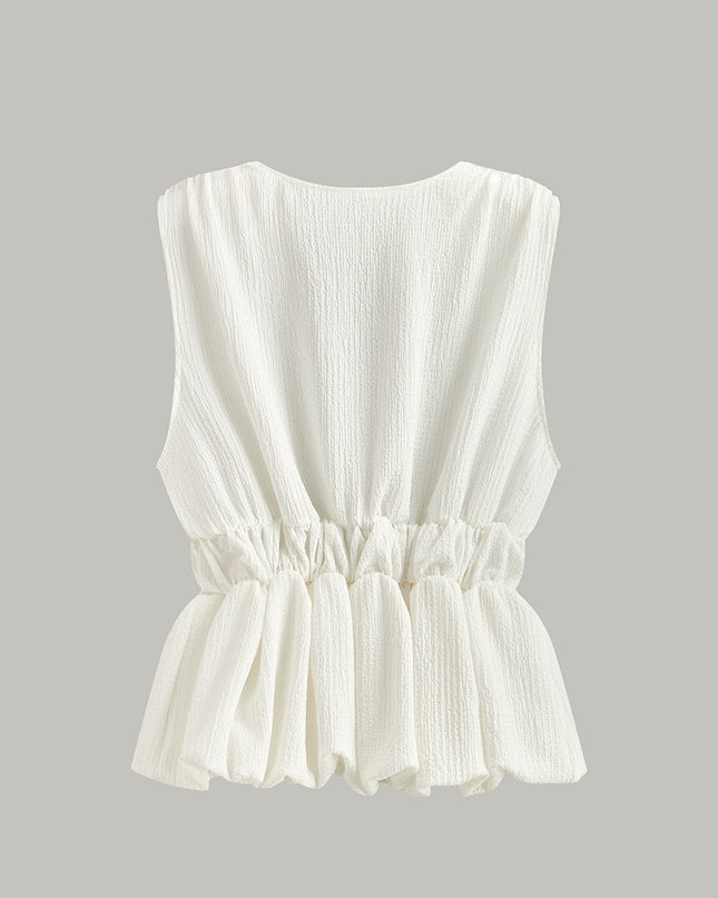 Top met strikdetail in V-hals