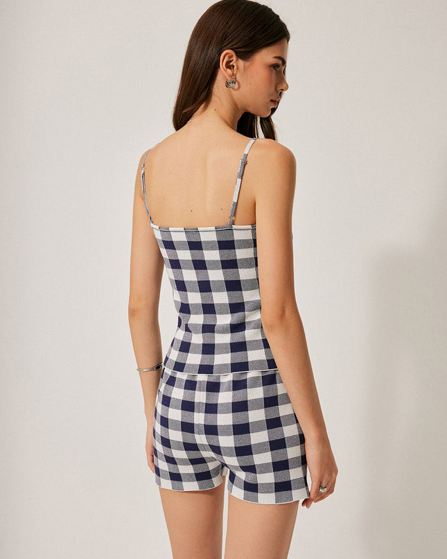 Geruite top met korte broek