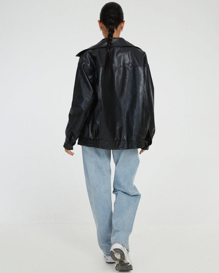 Losse eco-leren jas