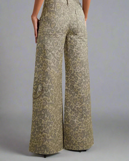 Luipaard uitsparing retro jeans