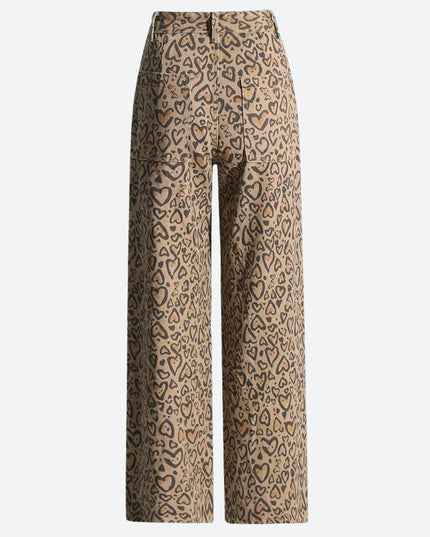 Luipaard uitsparing retro jeans