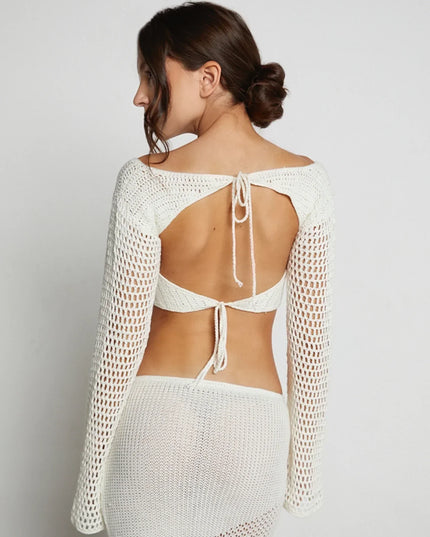 Geraffineerde gebreide zomertop met rok
