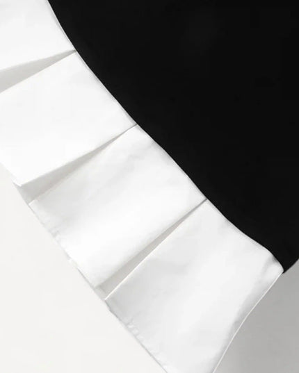Clayre zwart-wit contrast mini-jurk