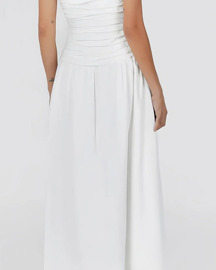 Cafila strapless linnen midi-jurk