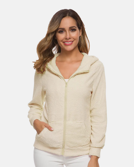 Fleece sweatshirt met capuchon