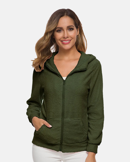 Fleece sweatshirt met capuchon