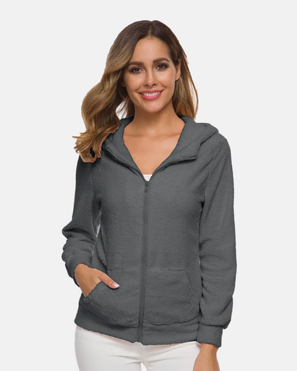 Fleece sweatshirt met capuchon