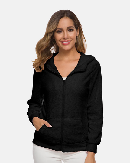 Fleece sweatshirt met capuchon