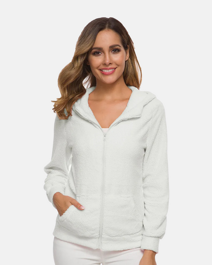 Fleece sweatshirt met capuchon