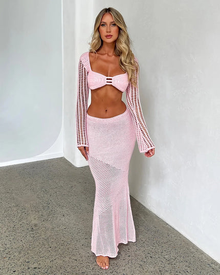 Geraffineerde gebreide zomertop met rok