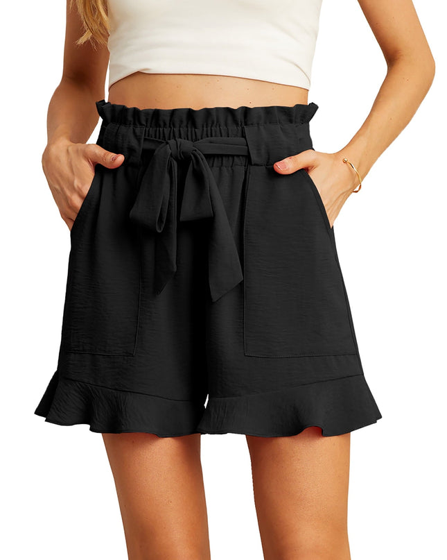 Hoge taille shorts met kant