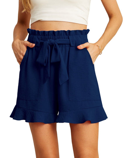 Hoge taille shorts met kant