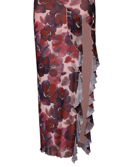 Strapless maxi-jurk met bloemenprint