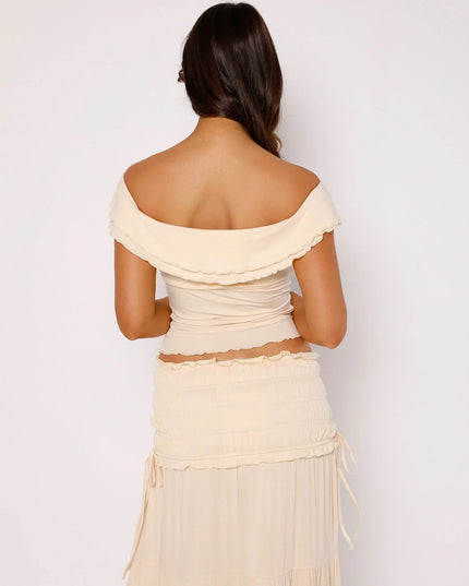 Gedraaide top met lange rok
