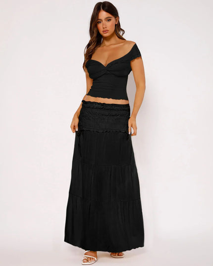Gedraaide top met lange rok