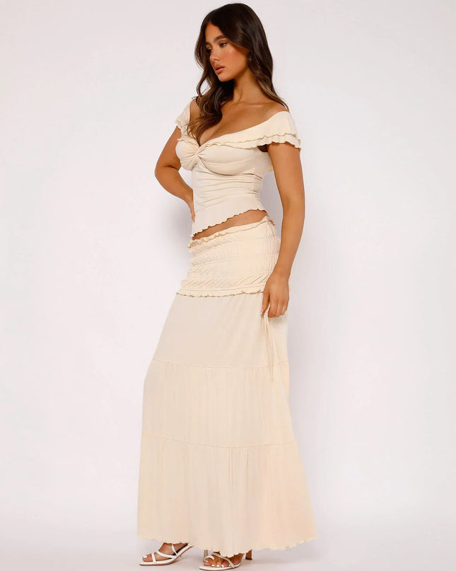 Gedraaide top met lange rok