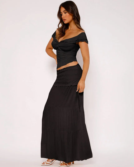 Gedraaide top met lange rok