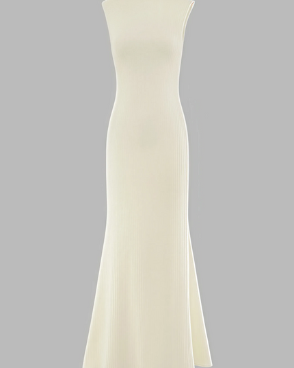 Beige maxi-jurk van Katty met uitgesneden rug