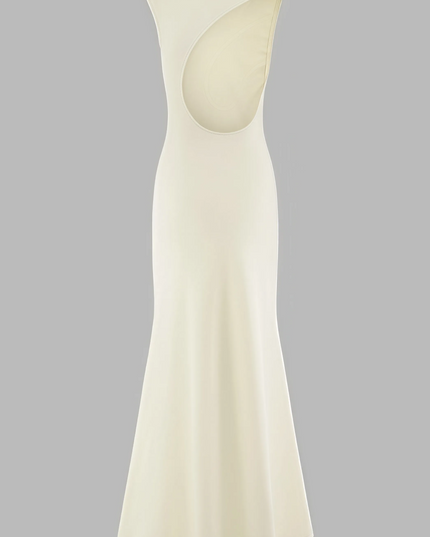 Beige maxi-jurk van Katty met uitgesneden rug