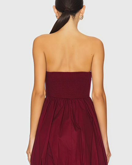 Zia's strapless mini-jurkje met ruches