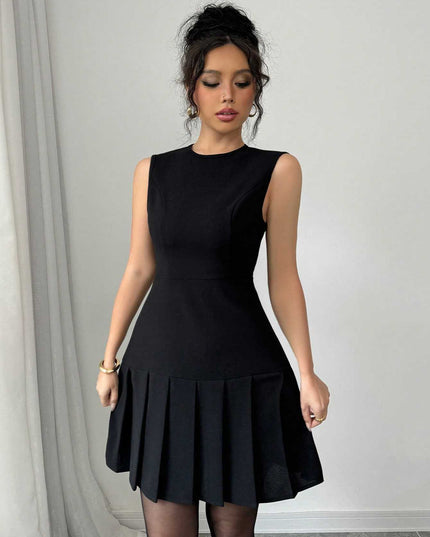 Elegante zwarte mouwloze jurk