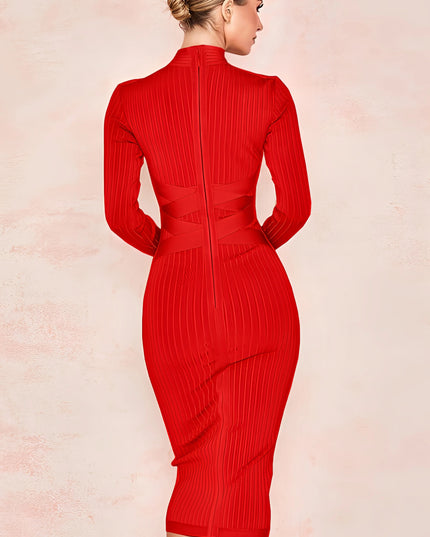 Elegante midi-jurk van Lewes met opstaande kraag
